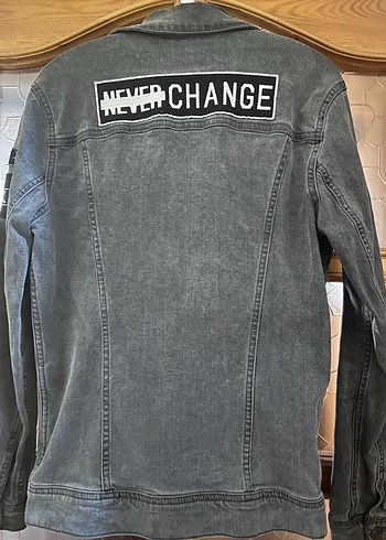 Mavi Gri Düğmeli Denim Ceket - Görsel 5