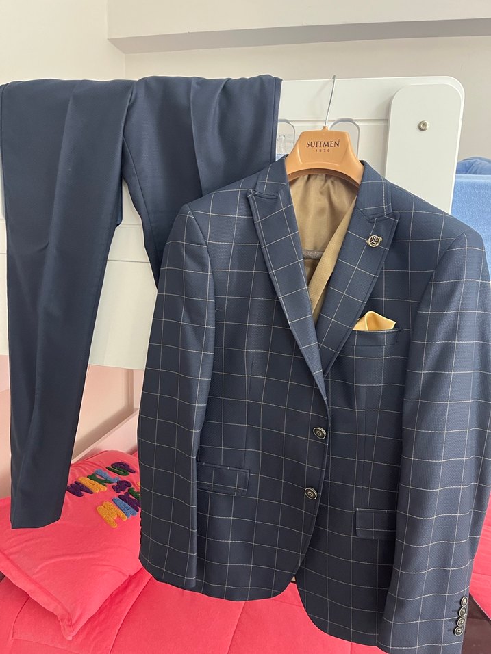 Kareli Erkek Takım Elbise - Regular Fit - Görsel 2