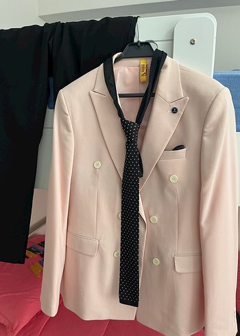 Pembe Çift Düğmeli Erkek Takım Elbise - Görsel 2