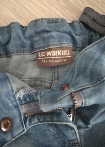 Mavi Düğmeli Kız Kot Etek - Görsel 3