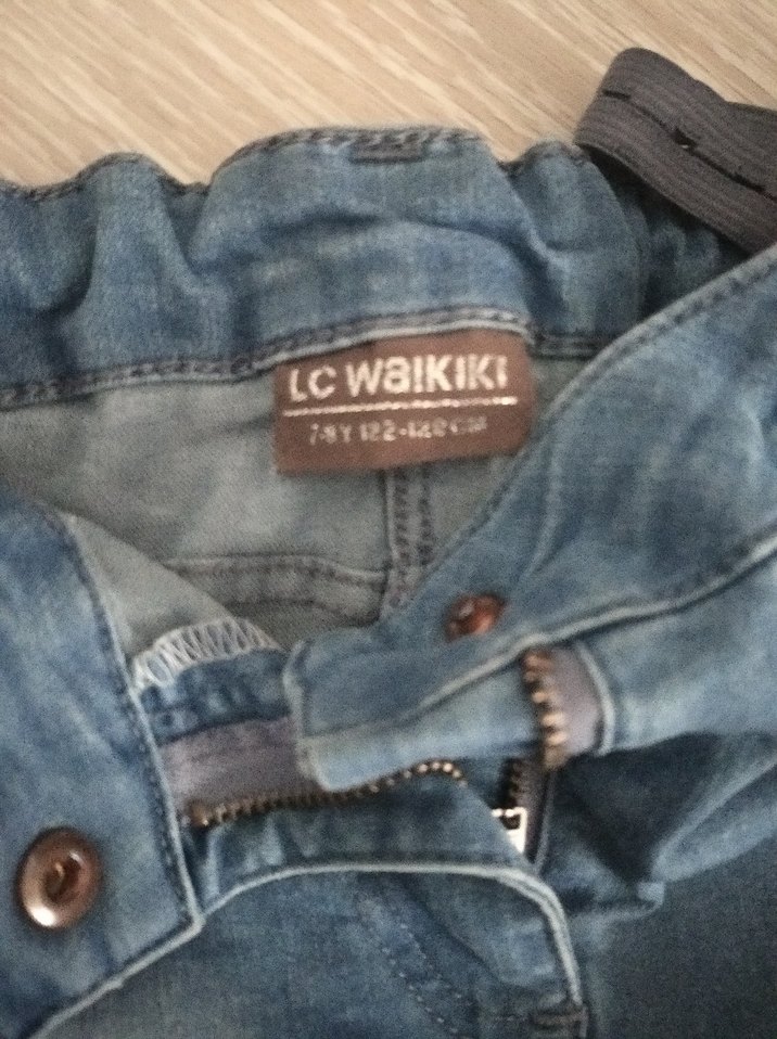 Mavi Düğmeli Kız Kot Etek - Görsel 3