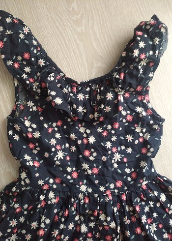 Çiçek Desenli Fırfırlı Kız Elbisesi - Görsel 2