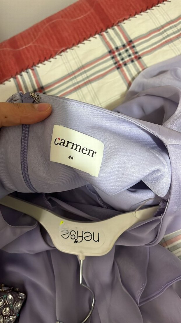 Gri Uzun Kollu Drapeli Abiye Elbise - Görsel 2