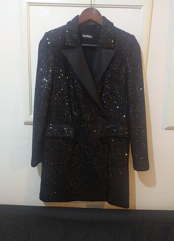 Network Pul Payetli Blazer Ceket Elbise