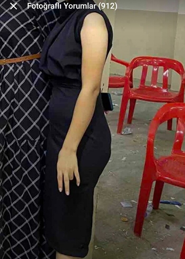 Siyah midiboy elbise - Görsel 3