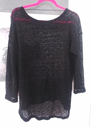 Deri cep detaylı transparan bluz - Görsel 5