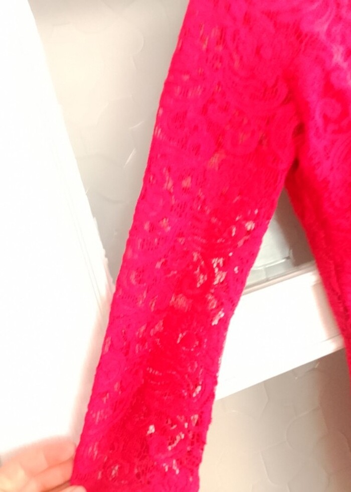 Transparan dantel elbise - Görsel 4