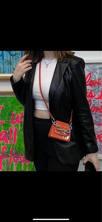 m Beden deri blazer