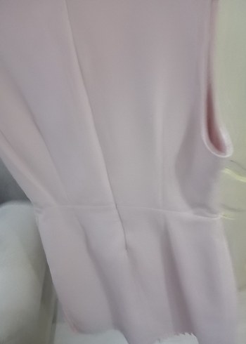 40 Beden pembe Renk Pembe Pilili V Yaka Midi Abiye Elbise