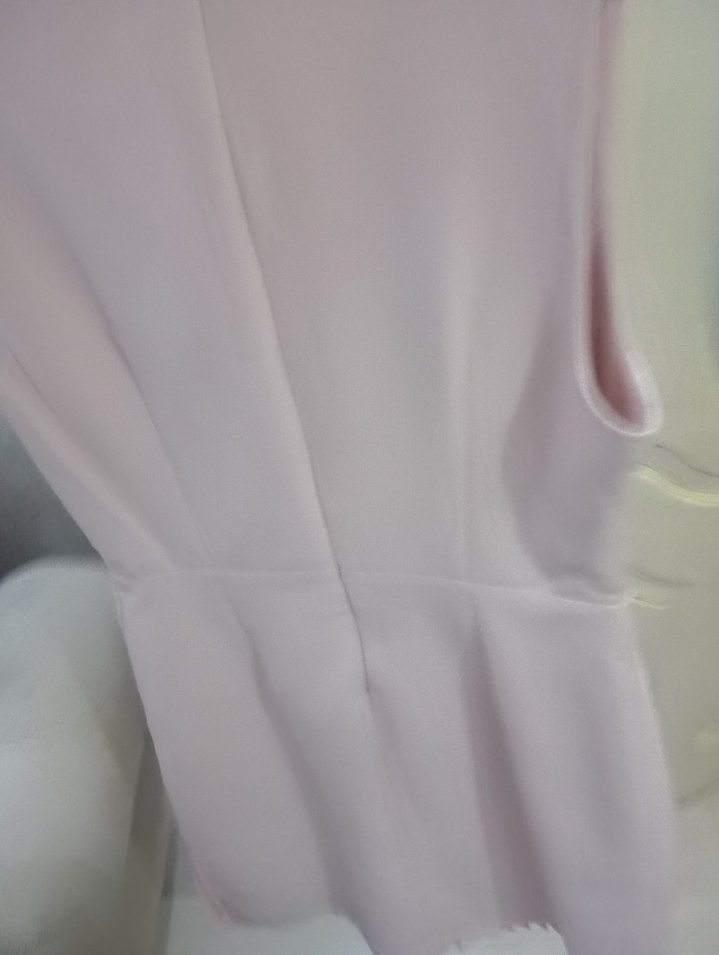 Pembe Pilili V Yaka Midi Abiye Elbise - Görsel 4