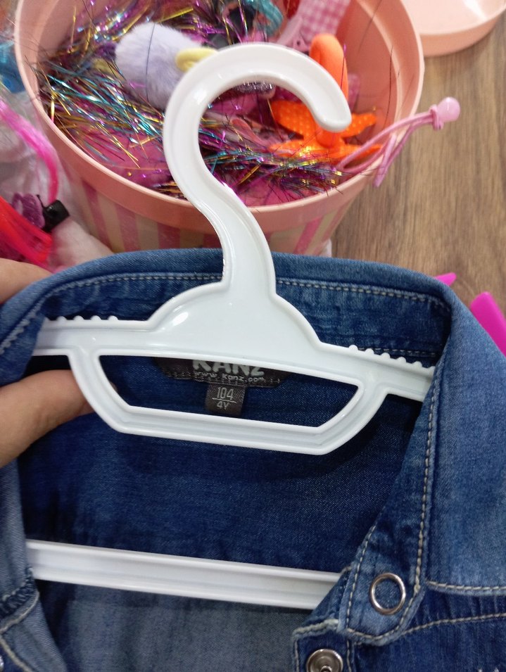 Kiz Cocuk  Mavi Düğmeli Denim Ceket - Görsel 2