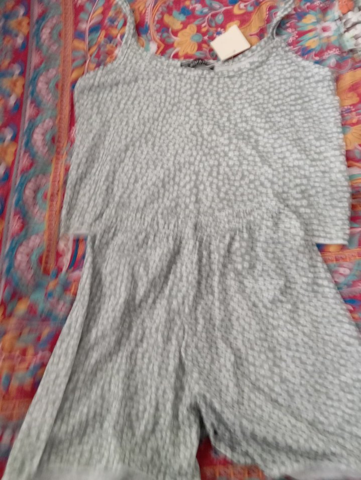 Gri Bohem Mini Kadın Pijama Takımı - Görsel 4