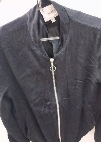 Siyah Kadın Fermuarlı Ceket - Görsel 2