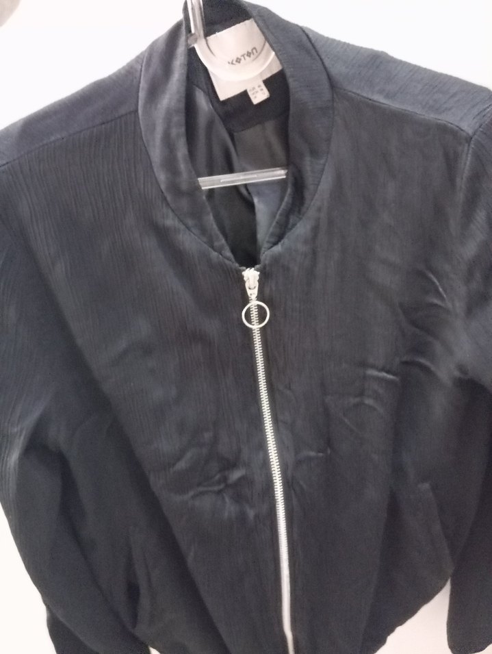 Siyah Kadın Fermuarlı Ceket - Görsel 2