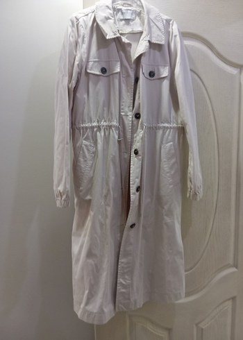 Kadın Bej Uzun Keten Trençkot - Görsel 2