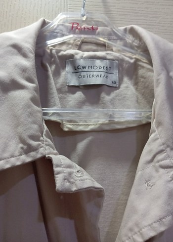 Kadın Bej Uzun Keten Trençkot - Görsel 3