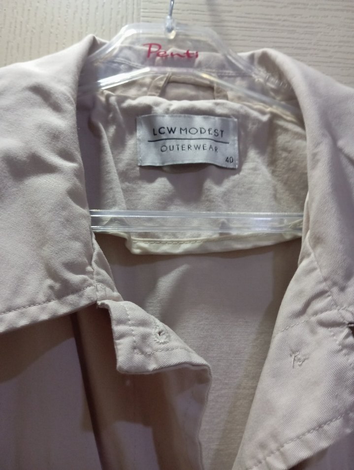 Kadın Bej Uzun Keten Trençkot - Görsel 3