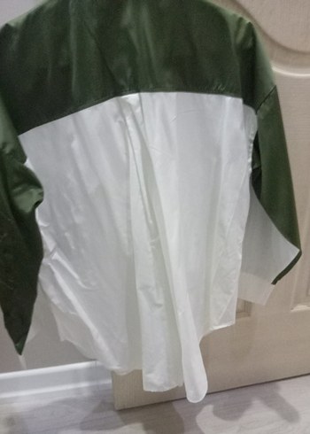 Düğmeli Mini Yeşil Kadın gömlek - Görsel 4