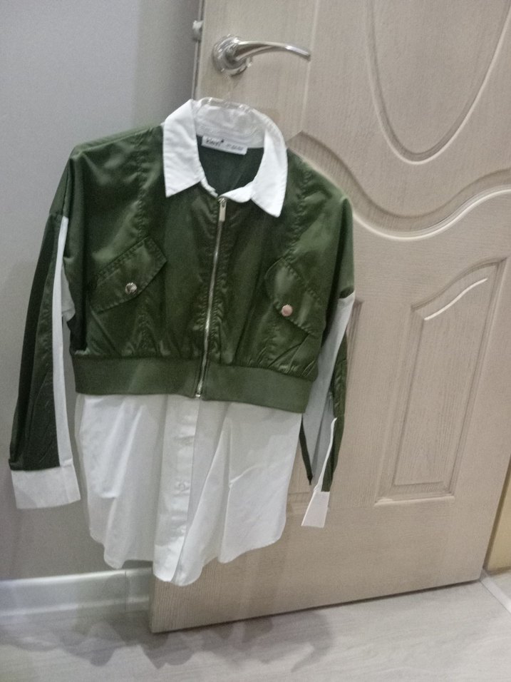 Düğmeli Mini Yeşil Kadın gömlek - Görsel 2