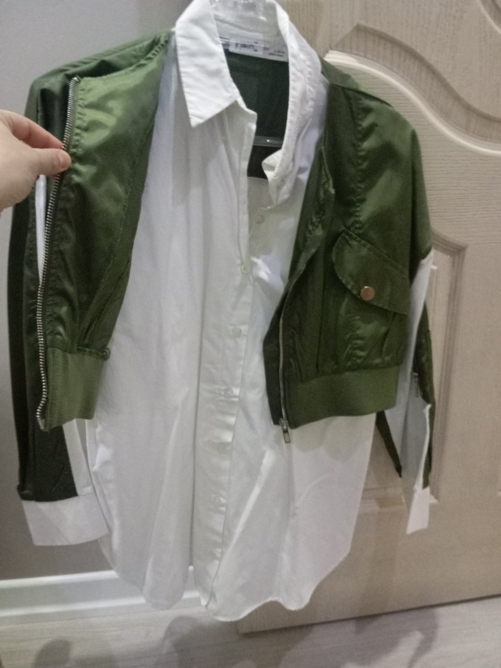 Düğmeli Mini Yeşil Kadın gömlek - Görsel 3