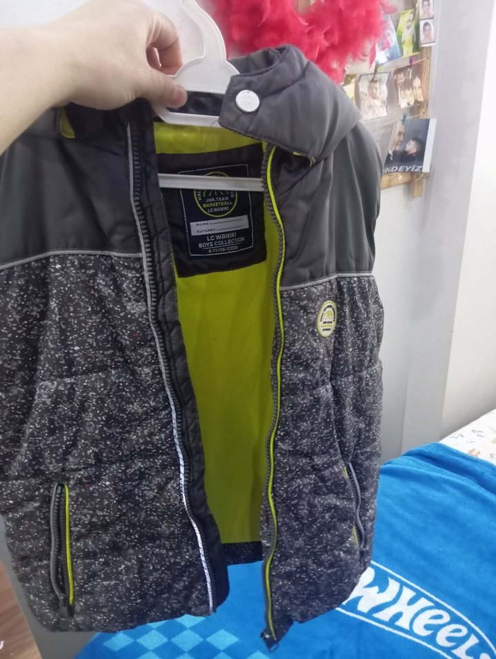 Erkek Çocuk Gri Fermuarlı Yelek - Görsel 3