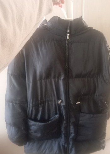 Siyah Fermuarlı Midi Kadın Kışlık Mont - Görsel 2