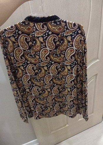 Bohem Uzun Kollu Düğmeli Bluz - Görsel 3