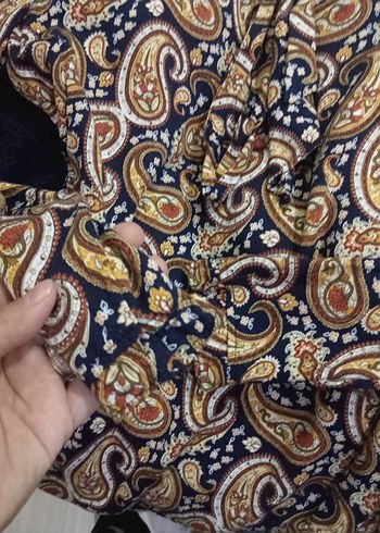 Bohem Uzun Kollu Düğmeli Bluz - Görsel 4