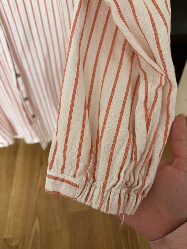 Pastel Pembe Çizgili Rahat Gömlek — görsel 3/4