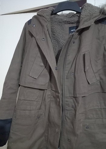 koton kapşonlu bayan kaban - Görsel 9