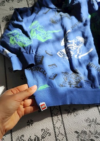 Kapüşonlu Erkek Çocuk Mavi Sweatshirt - Görsel 5