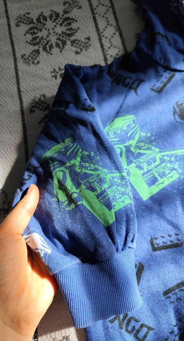 Kapüşonlu Erkek Çocuk Mavi Sweatshirt - Görsel 3