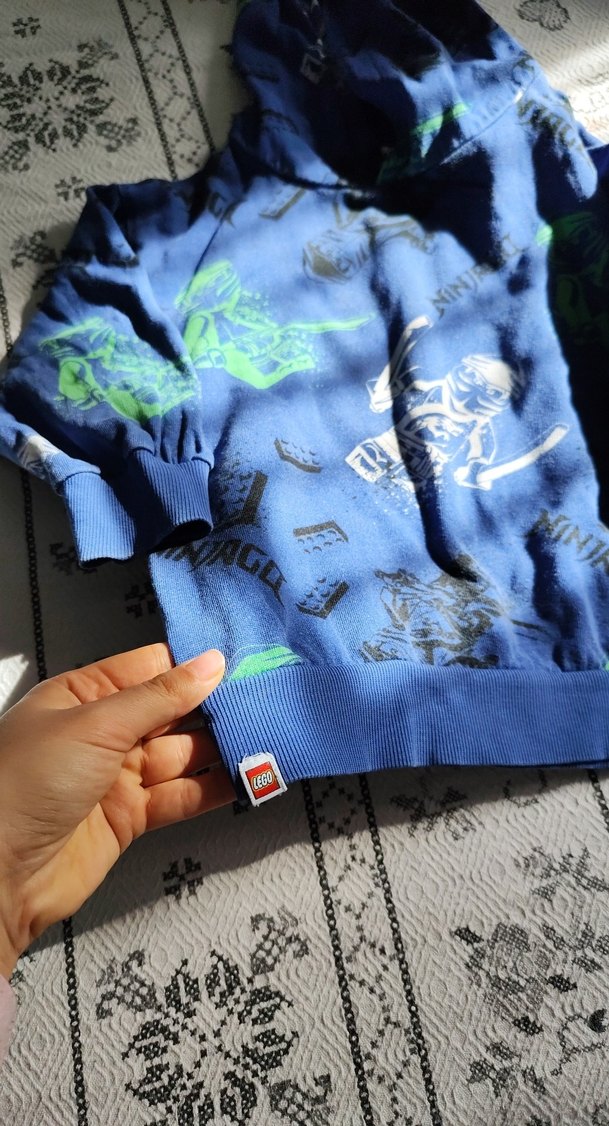 Kapüşonlu Erkek Çocuk Mavi Sweatshirt - Görsel 5