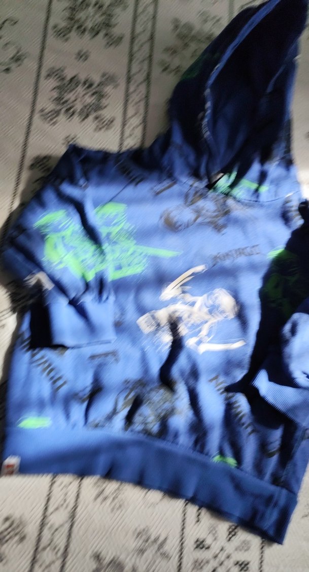 Kapüşonlu Erkek Çocuk Mavi Sweatshirt - Görsel 2