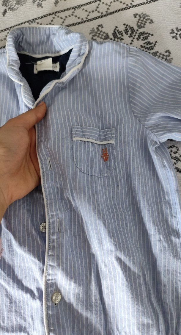 mavi Pamuklu Erkek Bebek Tulum - Görsel 2