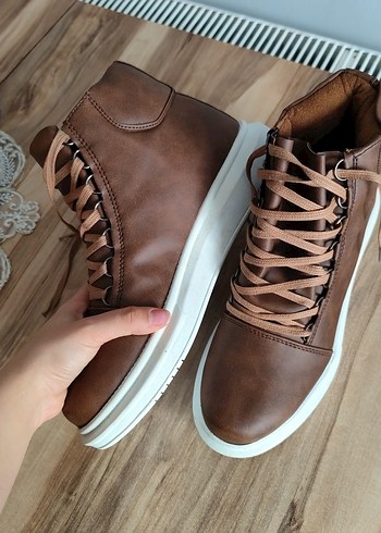 Kahverengi Süet Bağcıklı Erkek Sneaker - Görsel 4