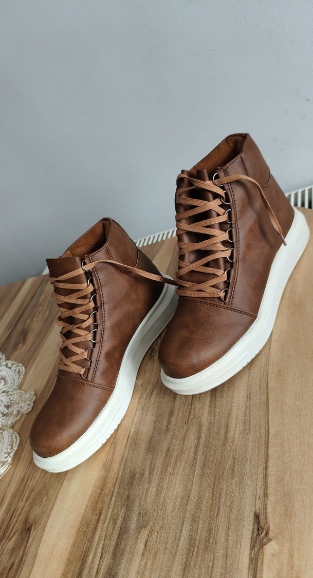 Kahverengi Süet Bağcıklı Erkek Sneaker - Görsel 2