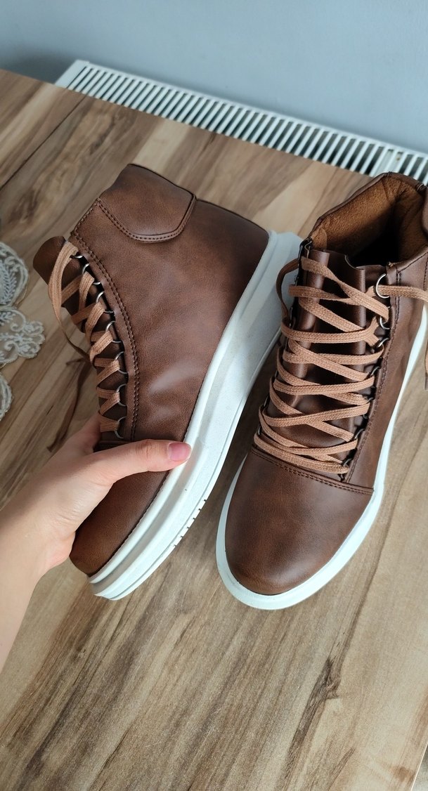 Kahverengi Süet Bağcıklı Erkek Sneaker - Görsel 4