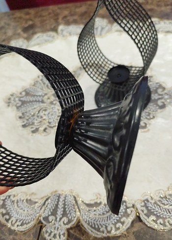 Siyah Metal Dekoratif Mumluk Seti - Görsel 6