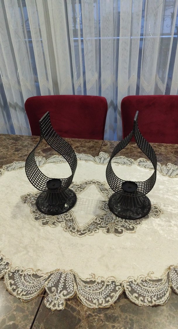 Siyah Metal Dekoratif Mumluk Seti - Görsel 2