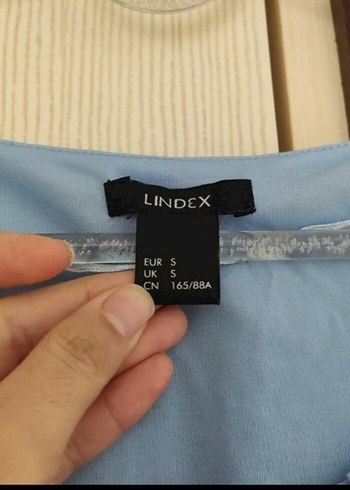 Lindex Mavi şifon Midi Elbise
