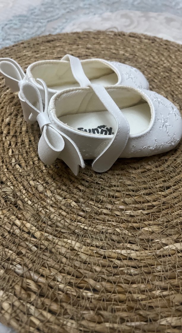 Kız Çocuk Beyaz Nakışlı Babet Ayakkabı - Görsel 3