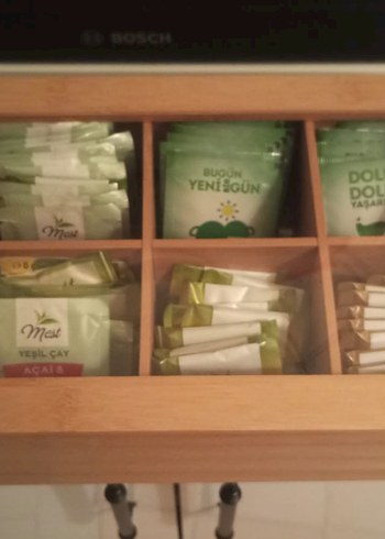 Bambu Ahşap Makyaj Organizer ve çay kutusu - Görsel 2