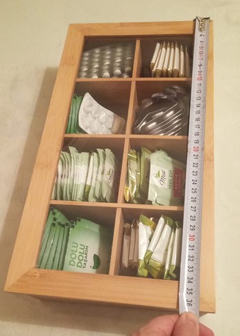 Bambu Ahşap Makyaj Organizer ve çay kutusu - Görsel 4