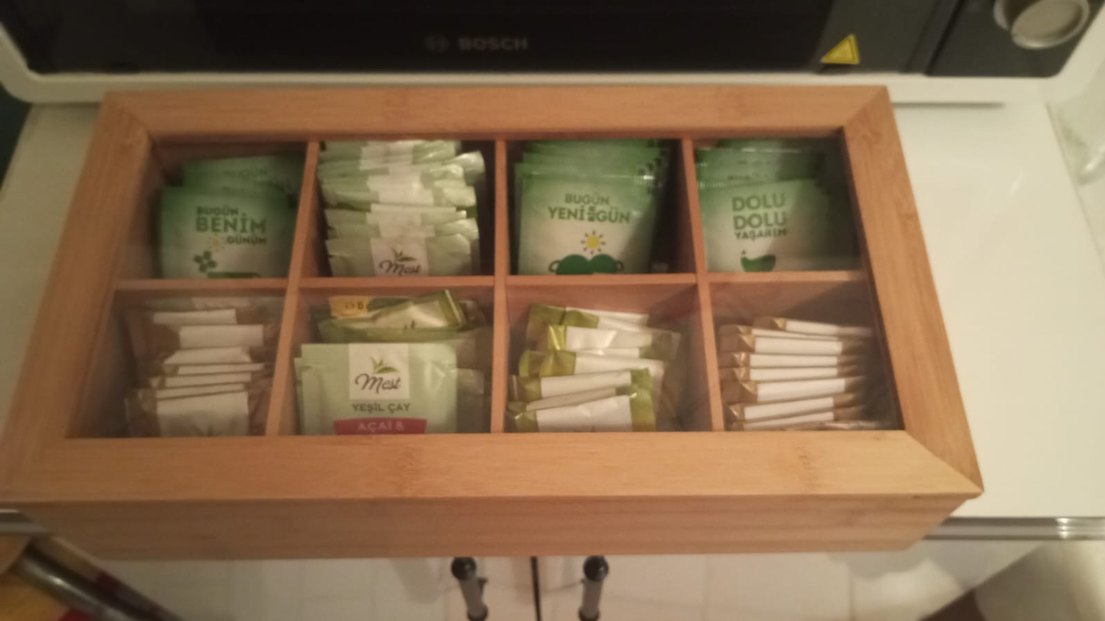 Bambu Ahşap Makyaj Organizer ve çay kutusu - Görsel 2