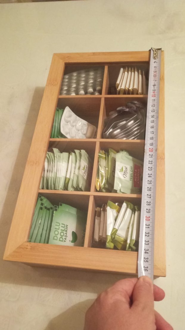 Bambu Ahşap Makyaj Organizer ve çay kutusu - Görsel 4