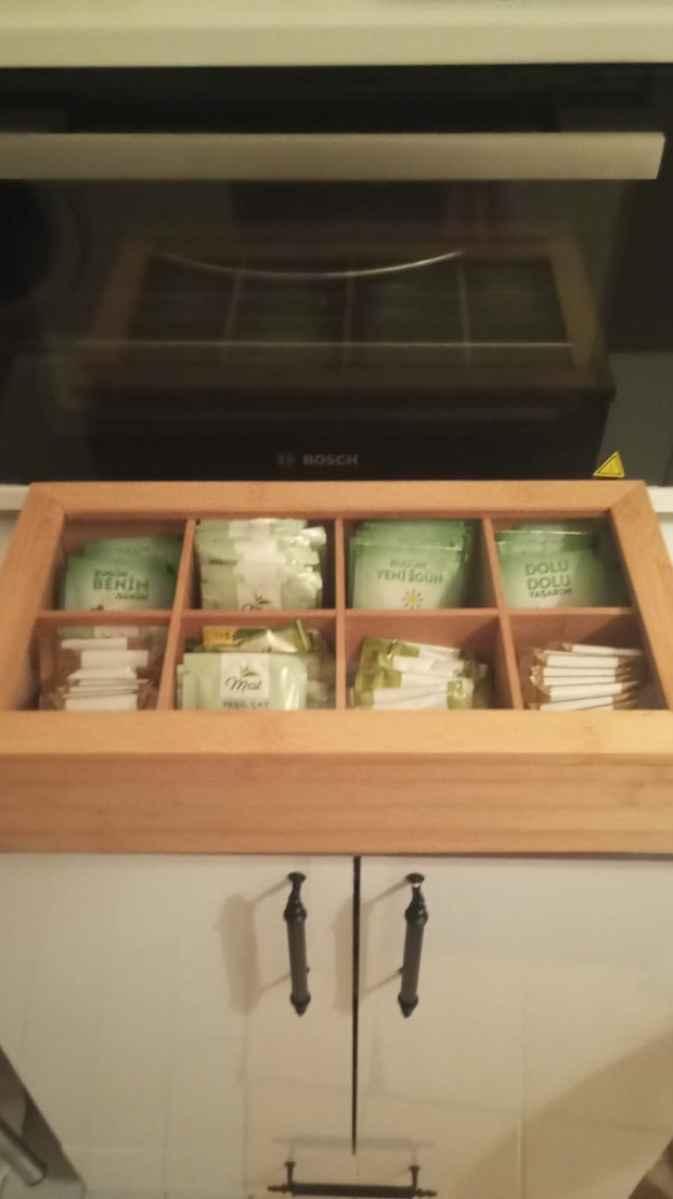 Bambu Ahşap Makyaj Organizer ve çay kutusu - Görsel 3