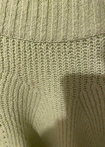 Parlak Yeşil Yüksek Yakalı Triko Kazak - Görsel 3