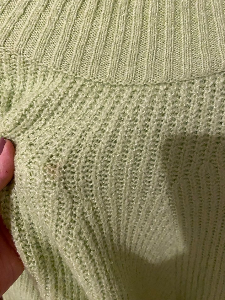 Parlak Yeşil Yüksek Yakalı Triko Kazak - Görsel 4