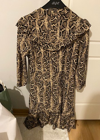 Yılan Desenli fakir Kollu Bohem Elbise - Görsel 2